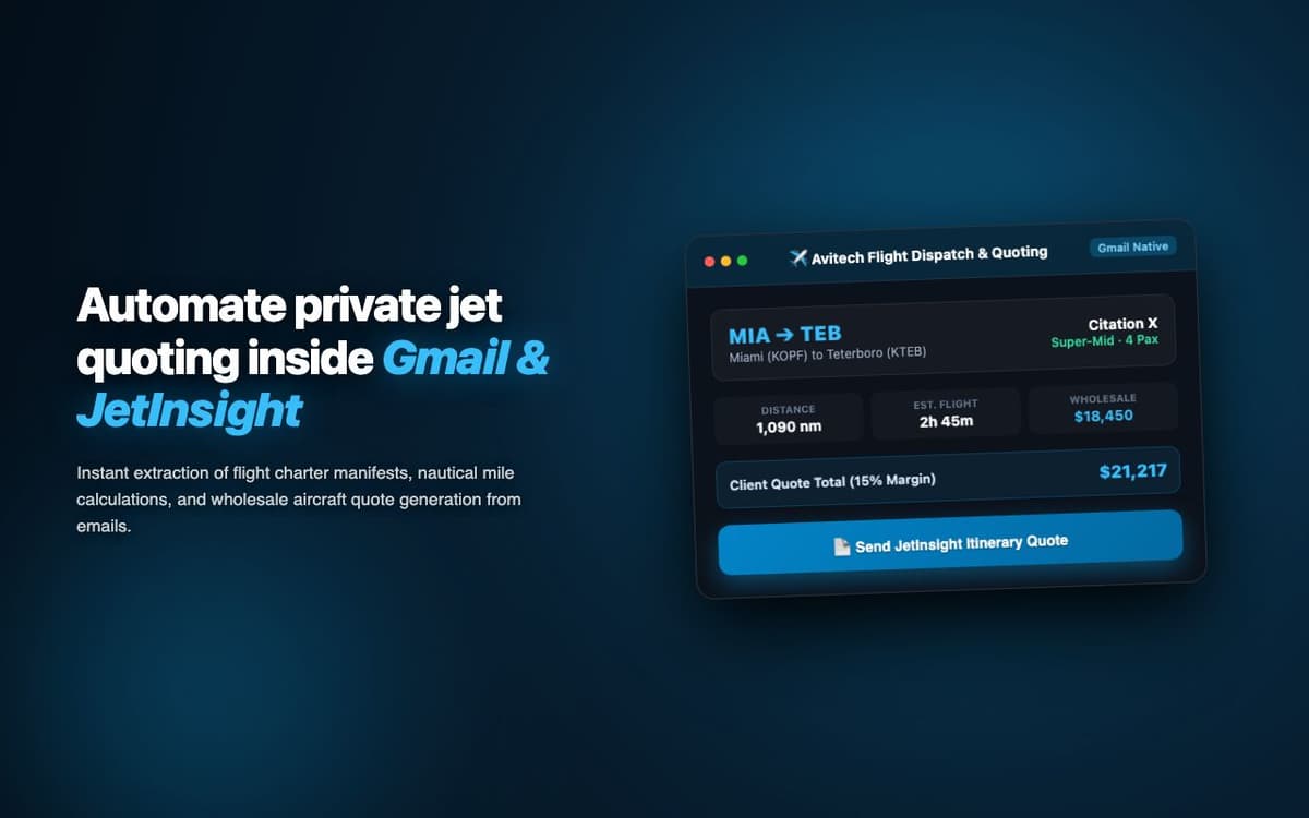 Avitech Dashboard Automator — Aviation MRO Workflow Automation Extension