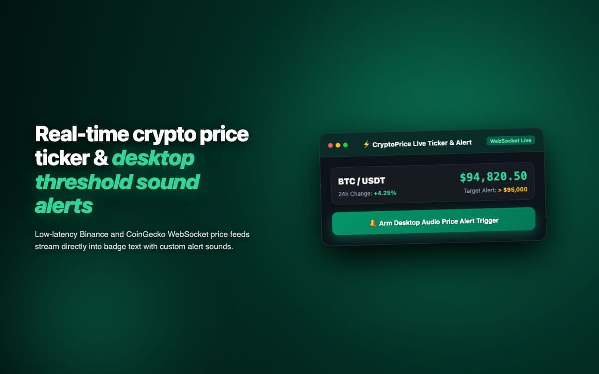 CryptoPrice Alert — Multi-Exchange Real-Time Crypto Price Alert Extension
