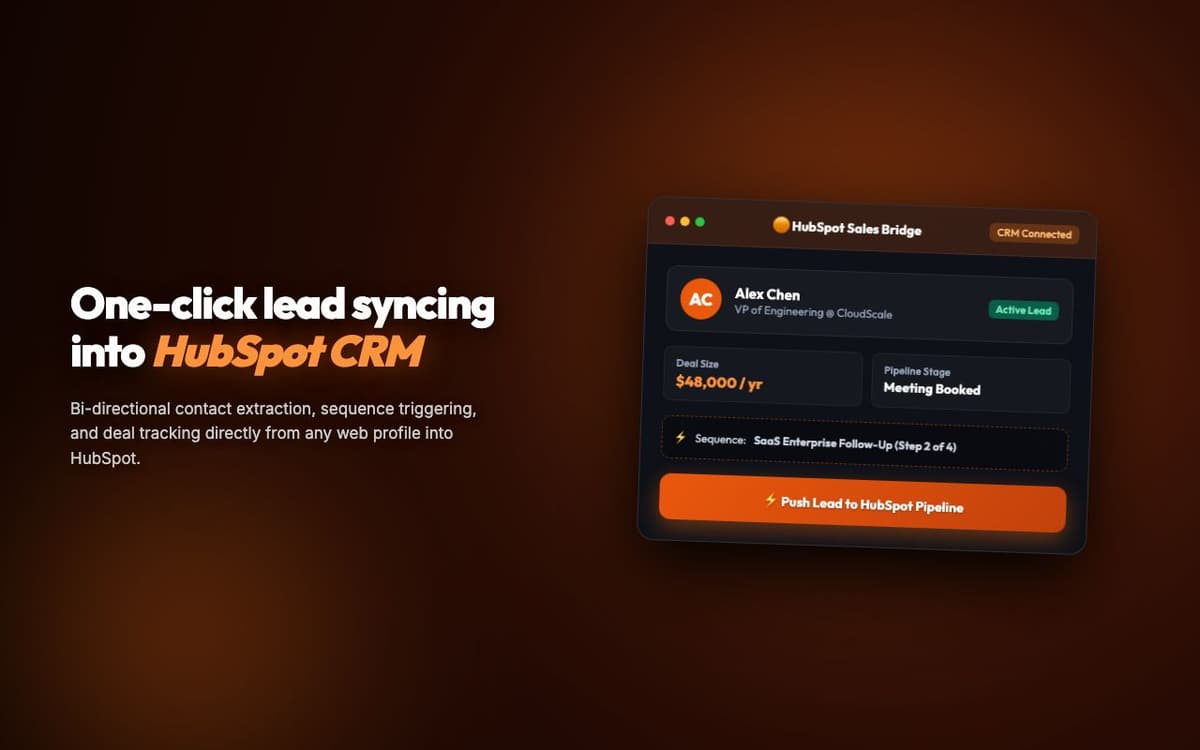 HubSpotAuto — HubSpot CRM Workflow Automation Chrome Extension