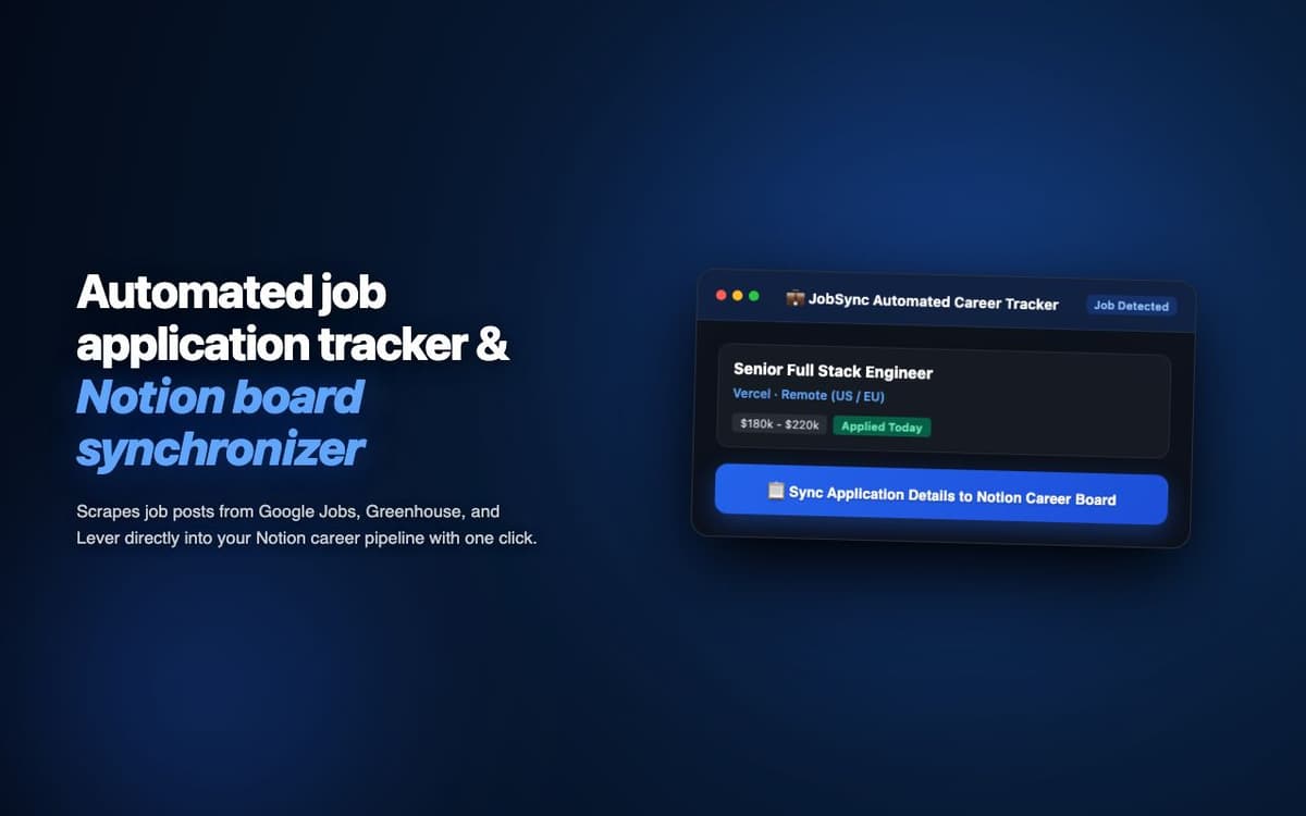 JobSync Automator — Multi-Platform Job Application Submission Extension