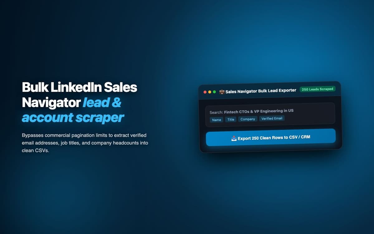 SalesNavigator Scraper — LinkedIn Sales Navigator Data Extraction Extension