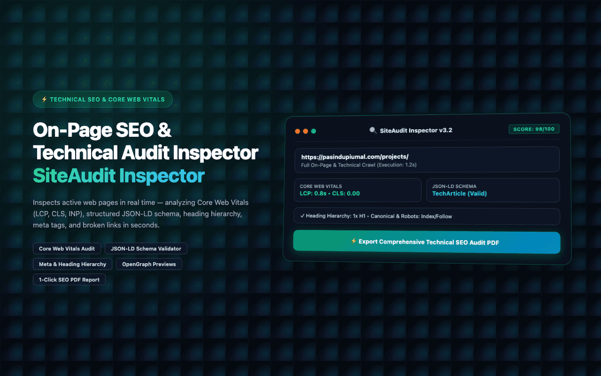 SiteAudit Inspector — On-Page SEO & Technical Audit Chrome Extension