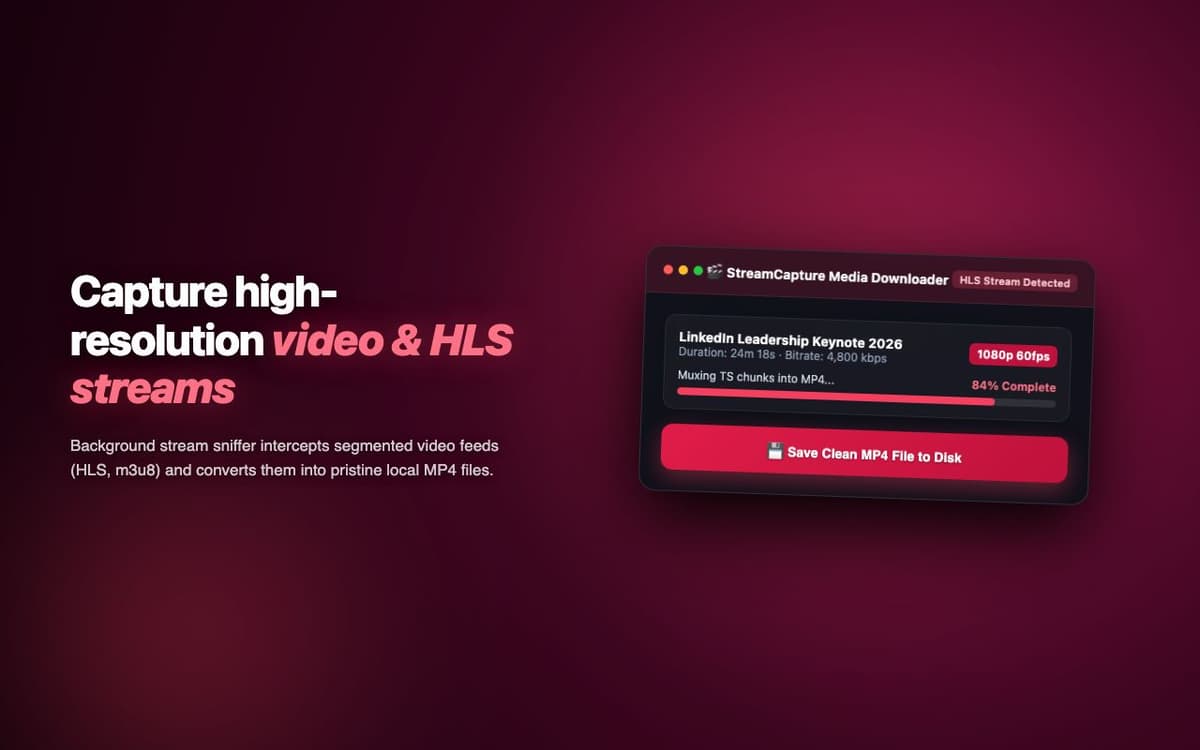 StreamCapture Pro — Live Stream Recording & VOD Download Chrome Extension