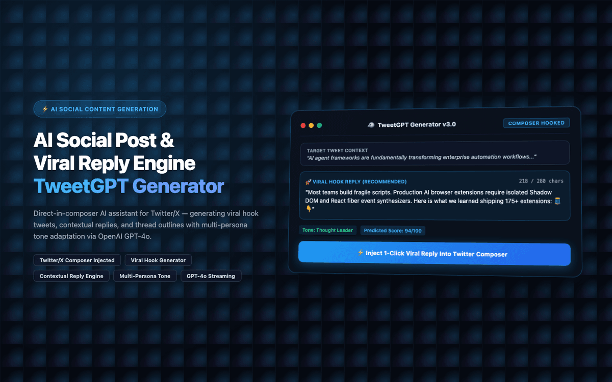 TweetGPT — AI Social Post & Viral Reply Generator Chrome Extension